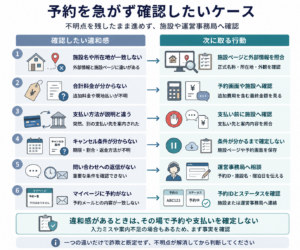 予約を急がず確認したいケース