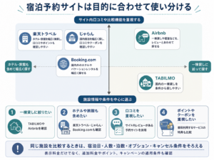宿泊予約サイトの目的別使い分け