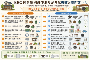 BBQ付き貸別荘でありがちな失敗と予約前の防ぎ方