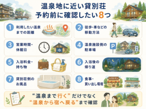 温泉地に近い貸別荘の選び方8つ