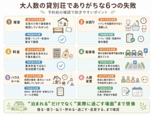 大人数の貸別荘で起こりやすい6つの失敗と防ぎ方