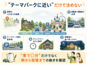 テーマパークに近い」から予約前に確認したい条件
