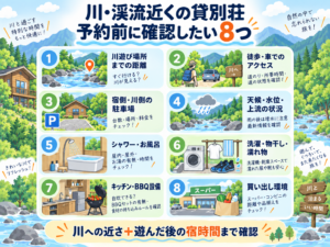 川・渓流に近い貸別荘の選び方8つ