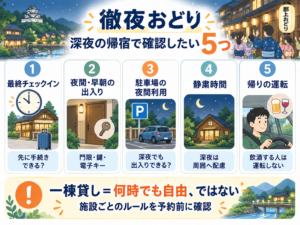 徹夜おどりで確認したい「深夜の帰宿」5つのポイント