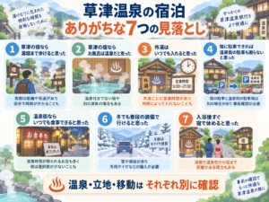 草津温泉の宿泊でありがちな7つの見落とし
